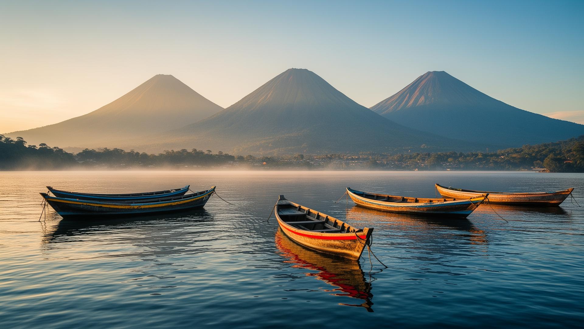 Lake Atitlán in Guatemala framed by volcanoes, a highlight of our hosted tours for senior travelers